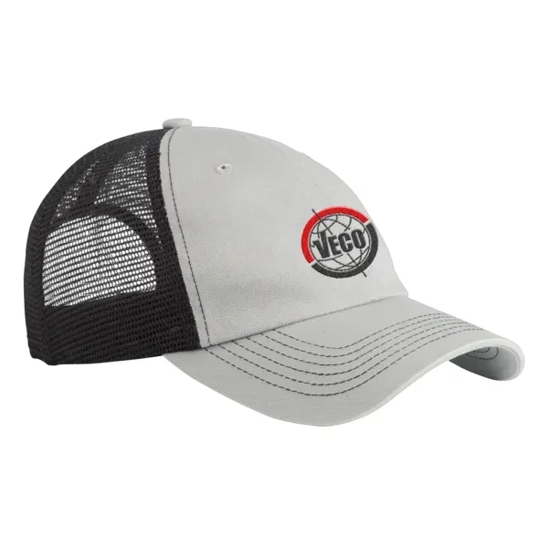 Unstructured, low-profile, six-panel 100% cotton cap with washed polyester mesh back,... from ASI 88060 Snugz/USA Inc / Sweda®