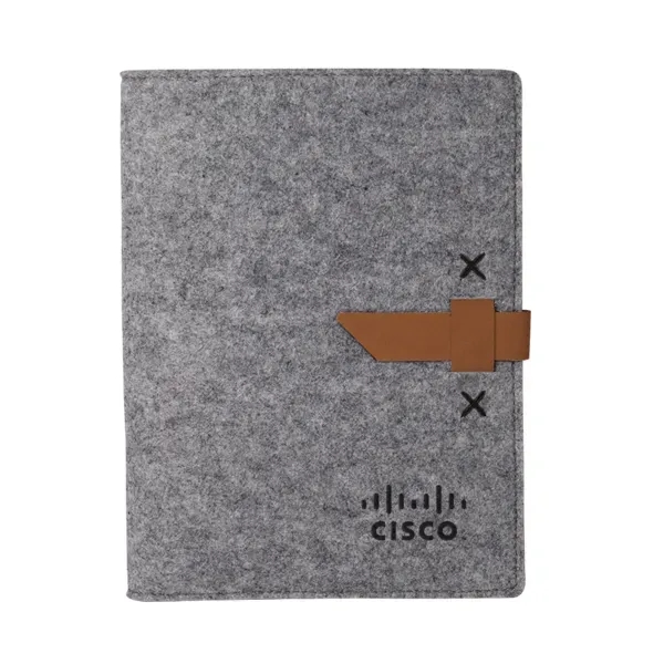 9 1/2" x 12 1/2" x 3/4" felt padfolio with leather... from ASI 88060 Snugz/USA Inc / SnugZ USA®