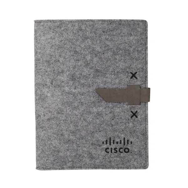 9 1/2" x 12 1/2" x 3/4" felt padfolio with leather... from ASI 88060 Snugz/USA Inc / SnugZ USA®