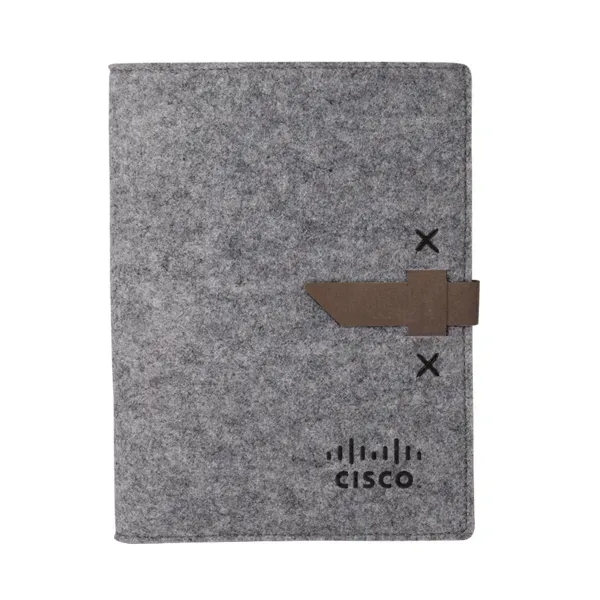 9 1/2" x 12 1/2" x 3/4" felt padfolio with leather... from ASI 88060 Snugz/USA Inc / SnugZ USA®