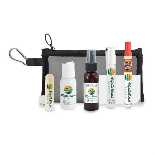 1oz sunscreen, 2oz insect repellent, lip balm, 0.5oz hand sanitizer spray,... from ASI 73497 Natural Trends