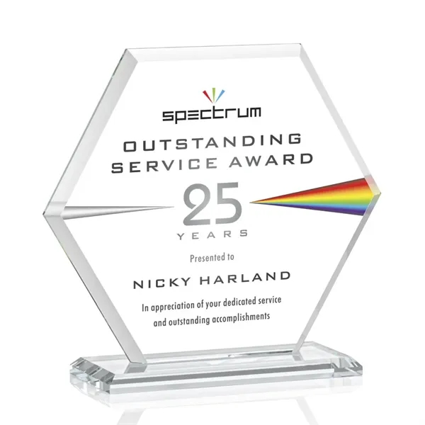 The Barnett Award features a beautifully beveled Starfire Crystal Hexagon mounted... from ASI 84592 St Regis Group / St Regis