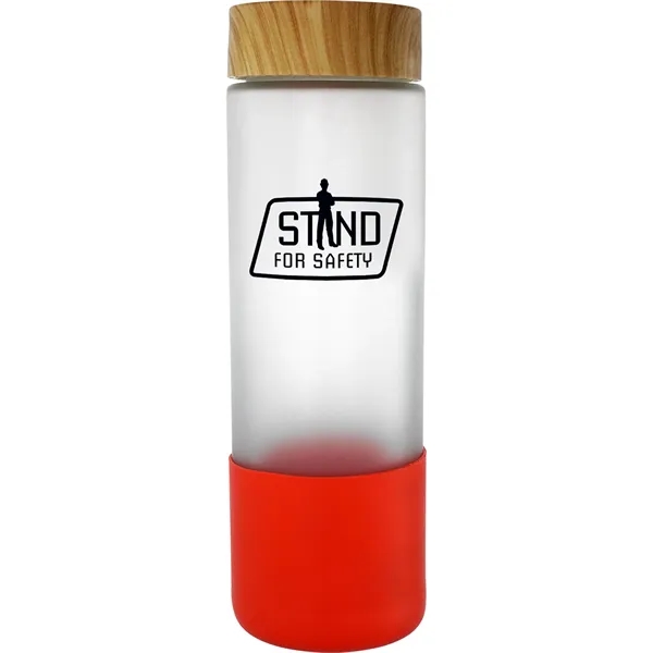 Bamboo Pattern 22 oz. Frosted Glass Grip Bottle... from ASI 30208 A P Specialties / AP Specialties
