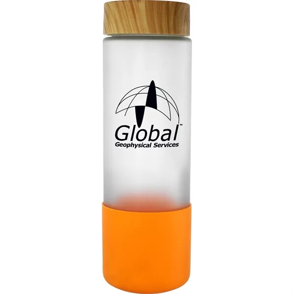 Bamboo Pattern 22 oz. Frosted Glass Grip Bottle... from ASI 30208 A P Specialties / AP Specialties