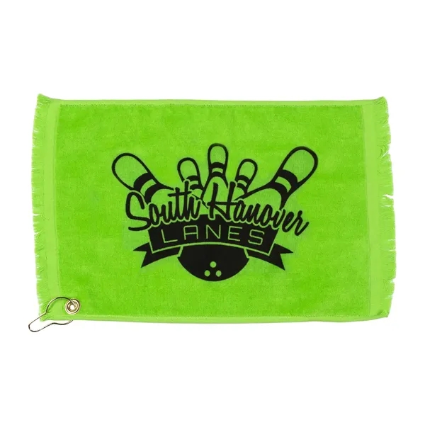 11" x 18" premium color fringed velour golf towel.... from ASI 90913 Terry Town