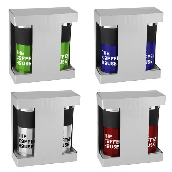 Set of two 16 oz. stainless steel tumblers with gift box.... from ASI 88060 Snugz/USA Inc