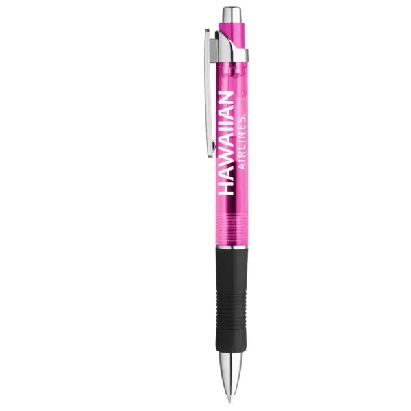 5 1/2" L pen with long black rubber grip, translucent color... from ASI 88060 Snugz/USA Inc / Sweda®