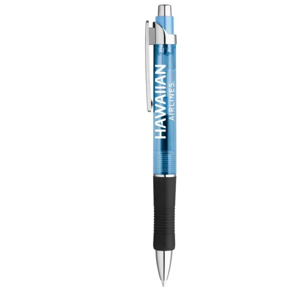 5 1/2" L pen with long black rubber grip, translucent color... from ASI 88060 Snugz/USA Inc / Sweda®