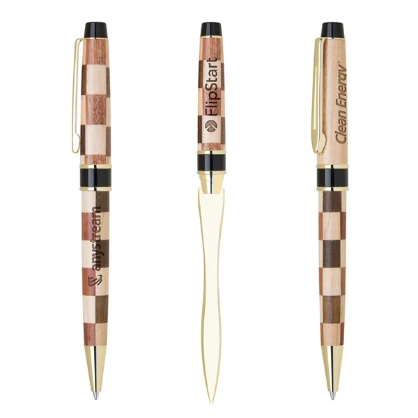 Set of one wooden ballpoint pen and one letter opener with... from ASI 68190 Lungsal / Lungsal