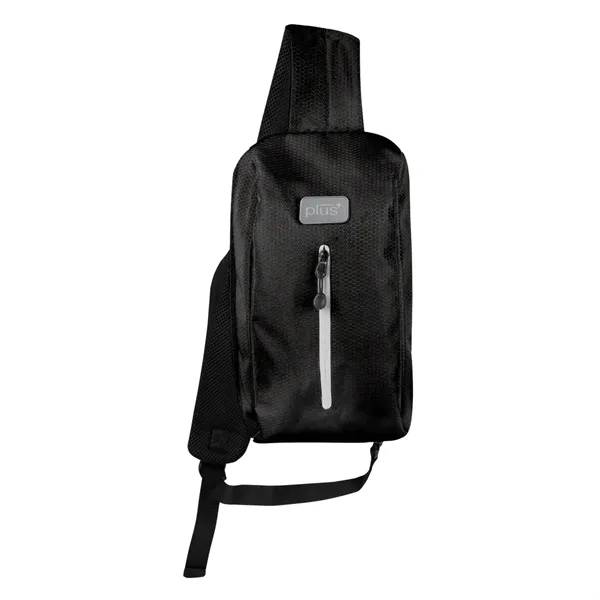 Sling backpack with an ergonomic crossbody design, expandable pocket, reflective details... from ASI 61125 Hit Promotional Products / Hit®