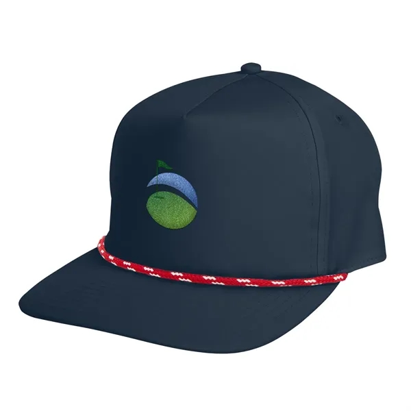 Cap with a 5-panel design, mid-profile, adjustable plastic snapback closure, structured... from ASI 61125 Hit Promotional Products / Hit®