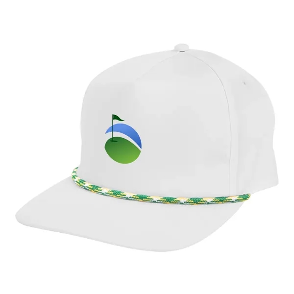Cap with a 5-panel design, mid-profile, adjustable plastic snapback closure, structured... from ASI 61125 Hit Promotional Products / Hit®