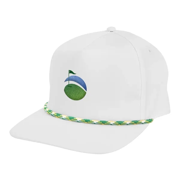 Cap with a 5-panel design, mid-profile, adjustable plastic snapback closure, structured... from ASI 61125 Hit Promotional Products / Hit®