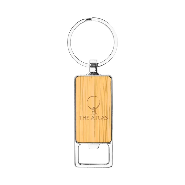 Bamboo key tag with bottle opener and split ring attachment.... from ASI 61125 Hit Promotional Products / Hit®