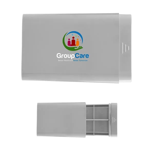 Pill case with 3 separate compartments and removable divider.... from ASI 61125 Hit Promotional Products / Hit®