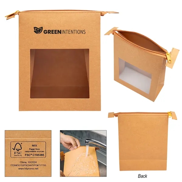 3" x 8" x 7" zippered pouch made of Kraft paper.... from ASI 61125 Hit Promotional Products / Hit®