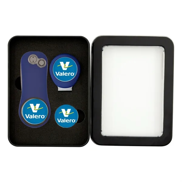 Golf gift set with divot fixer, hat clip and two ball... from ASI 52263 EMT