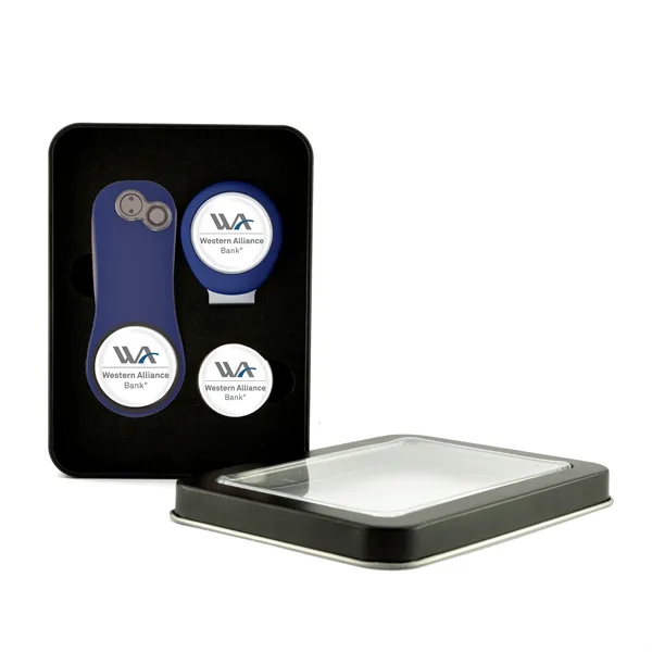 Golf gift set with divot fixer, hat clip and two ball... from ASI 52263 EMT