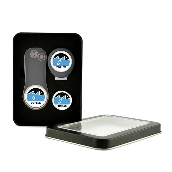 Golf gift set with divot fixer, hat clip and two ball... from ASI 52263 EMT