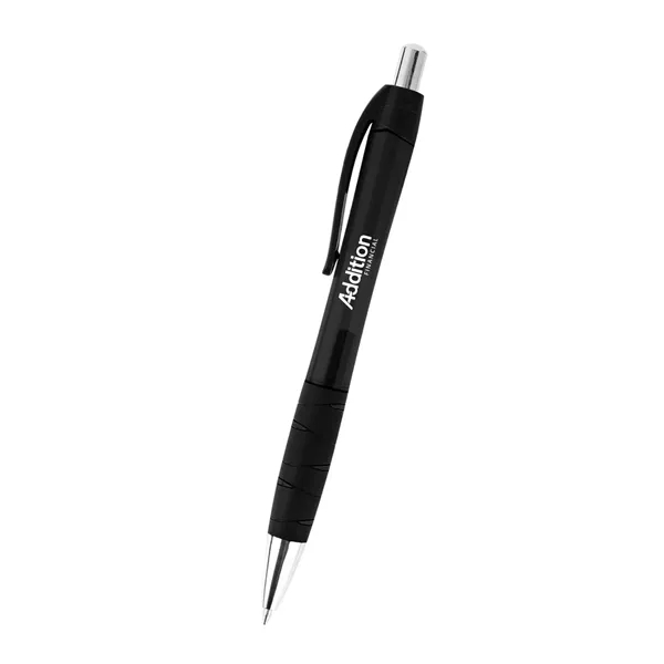 Plunger action ballpoint pen with rubber grip, made from recycled materials.... from ASI 61125 Hit Promotional Products / Hit®