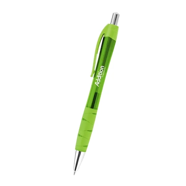 Plunger action ballpoint pen with rubber grip, made from recycled materials.... from ASI 61125 Hit Promotional Products / Hit®