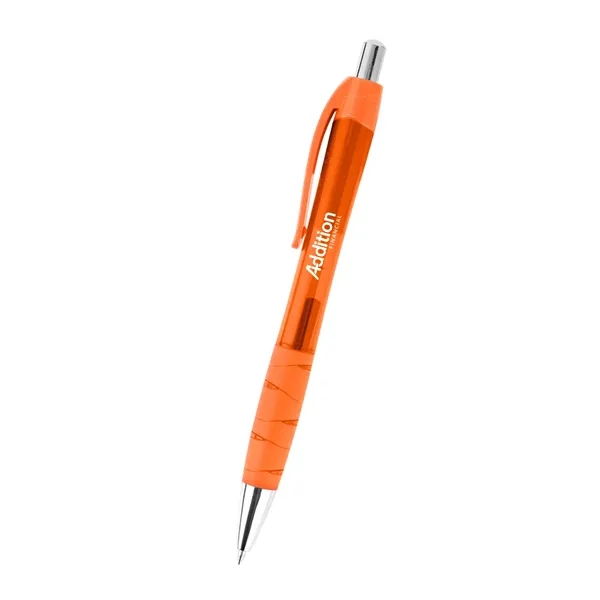 Plunger action ballpoint pen with rubber grip, made from recycled materials.... from ASI 61125 Hit Promotional Products / Hit®