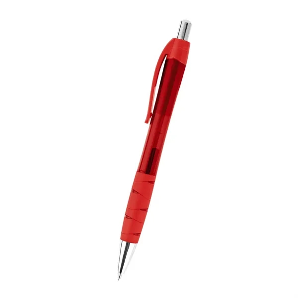 Plunger action ballpoint pen with rubber grip, made from recycled materials.... from ASI 61125 Hit Promotional Products / Hit®