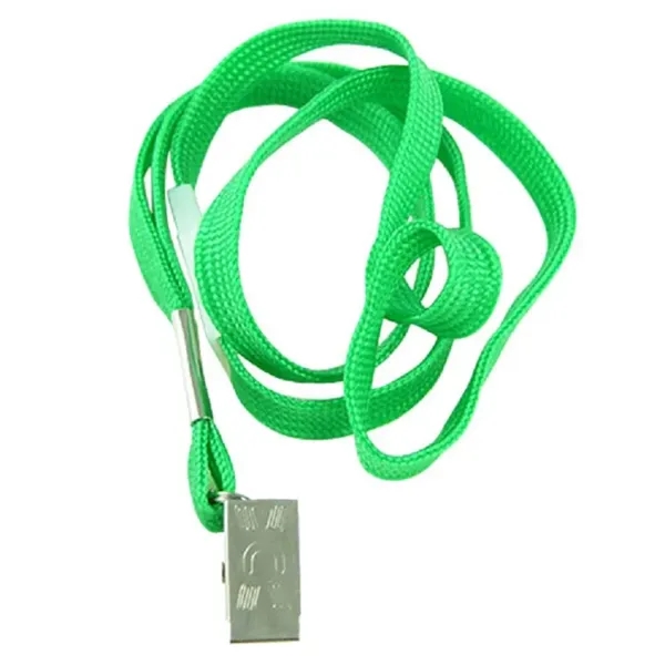 Flat nylon breakaway lanyard with bulldog clip. Blank.... from ASI 54100 Fields Manufacturing Inc / American Greenwood