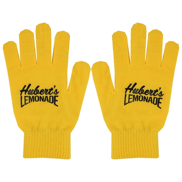 Pantone matched knit gloves made of acrylic and available in several... from ASI 45657 Pop! Promos