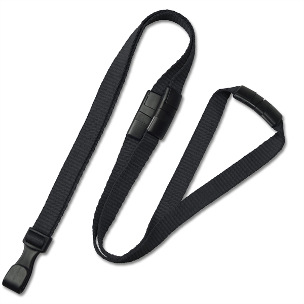 These economical 3/8" wide flat lanyards feature three breakaways and a... from ASI 79898 Promovision / PROMOVISION