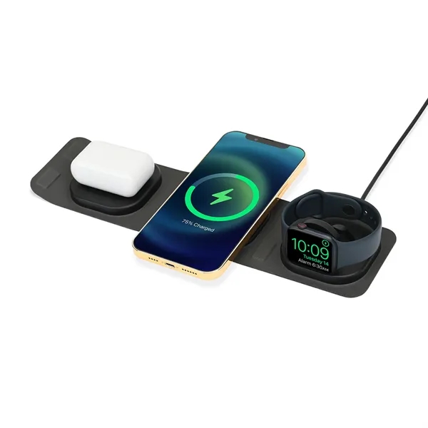 Foldable wireless charger with USB-C input and room to charge 3... from ASI 56070 Gemline / Gemline®