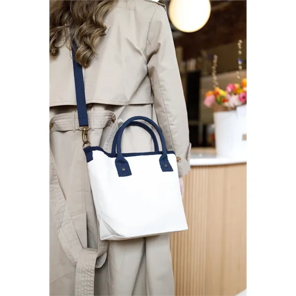 Cotton canvas crossbody tote bag with adjustable strap and snap hook... from ASI 56070 Gemline / Gemline®