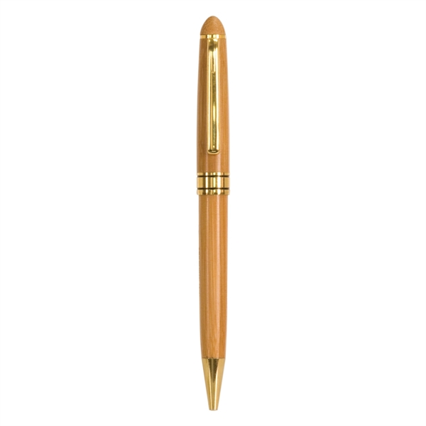 5 3/8" bamboo and metal pen with black ink and twist-action... from ASI 74601 Calico