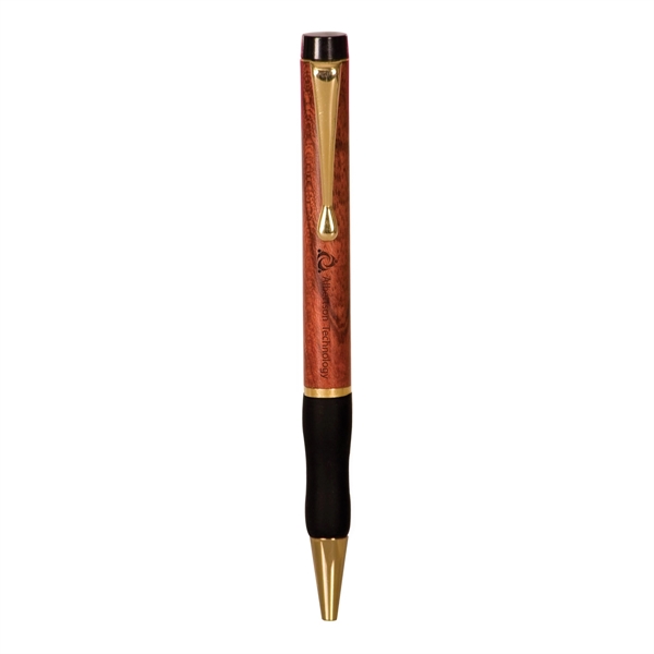 5 1/8" rose wood and metal pen with black ink, gripper... from ASI 74601 Calico
