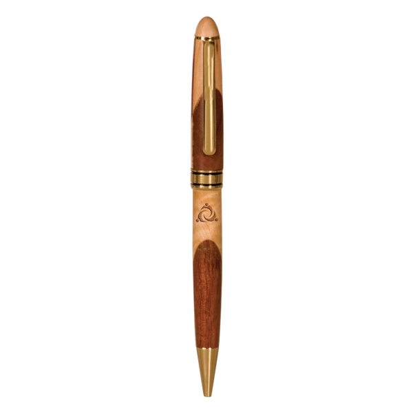 5 3/8" pen made of maple and rose wood with black... from ASI 74601 Calico