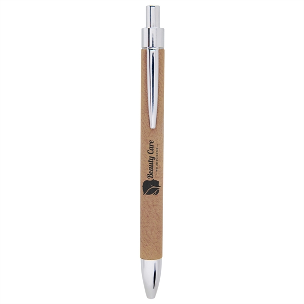 5 5/16" pen made of stainless steel and light brown leatherette... from ASI 74601 Calico
