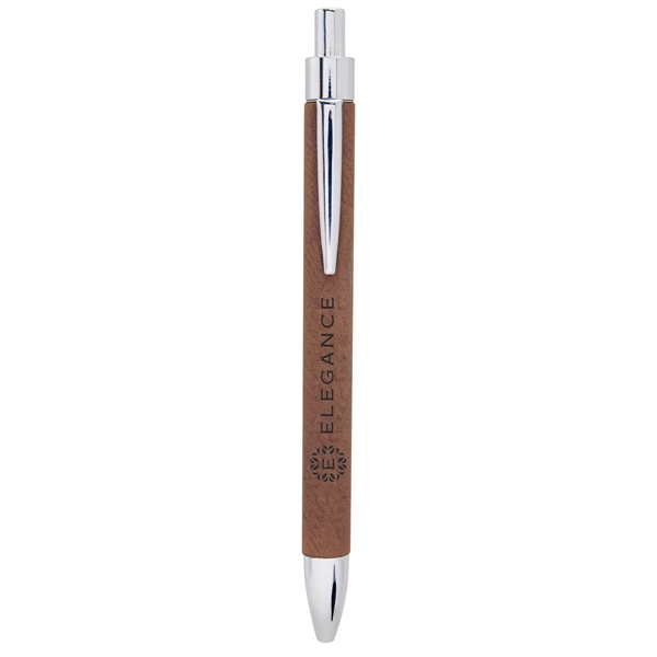 5 5/16" pen made of stainless steel and dark brown leatherette... from ASI 74601 Calico