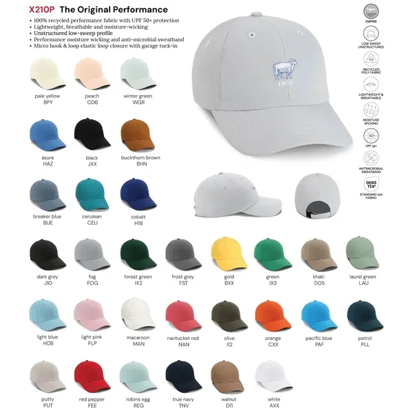 Imperial X210P 6-panel The Original Performance Hat with leatherette patch or... from ASI 74601 Calico