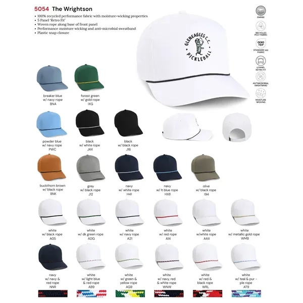 Imperial 5054 5-Panel Wrightson performance rope cap with leatherette patch or... from ASI 74601 Calico