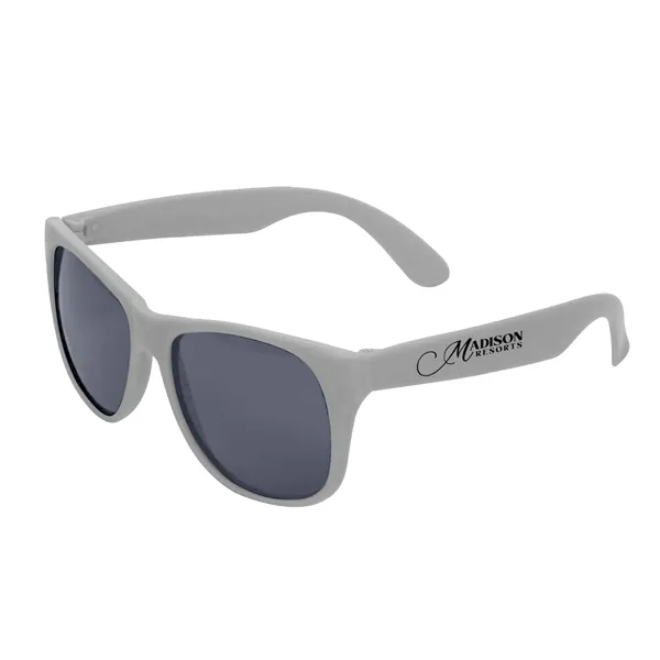 5.5" x 1.875" adult size plastic matte sunglasses in assorted colors.... from ASI 63549 Jornik Manufacturing Corp