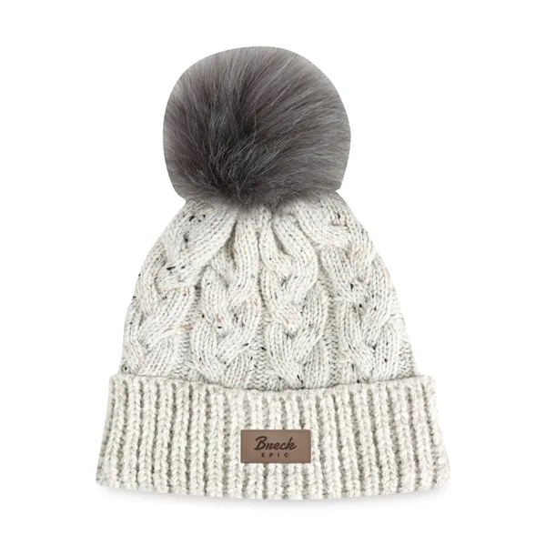 Acrylic knit beanie with pom-pom topper, speckled pattern, soft fleece lining... from ASI 56070 Gemline / Gemline®