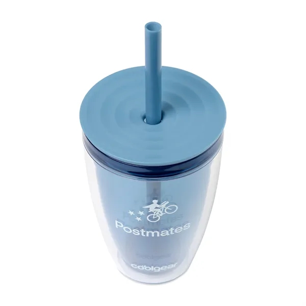 14 oz. insulated botte with press-flat lid, straw and double wall... from ASI 56070 Gemline / Gemline®