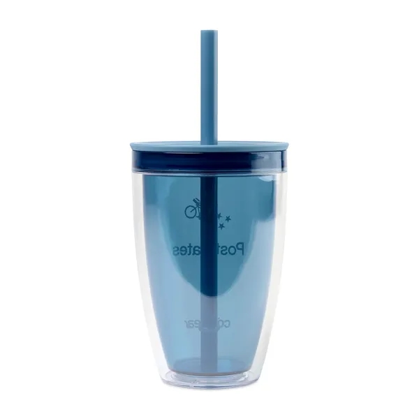 14 oz. insulated botte with press-flat lid, straw and double wall... from ASI 56070 Gemline / Gemline®