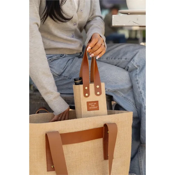 4" x 4" jute wine botte bag.... from ASI 56070 Gemline / Gemline®