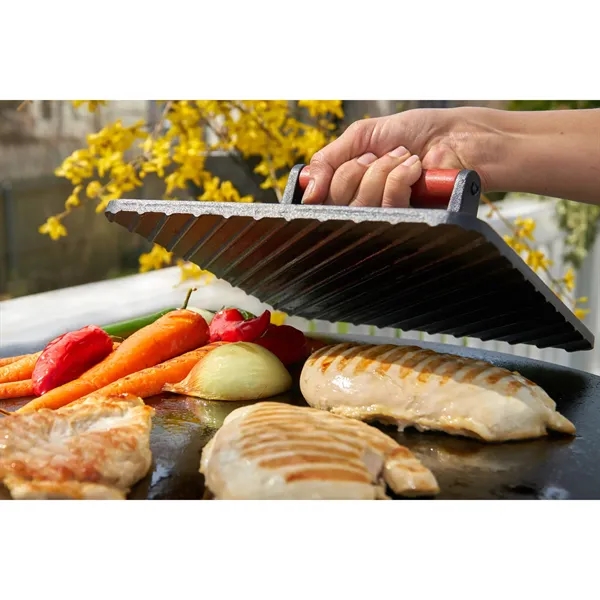 Cast iron grill press with wooden handle.... from ASI 56070 Gemline / Gemline®