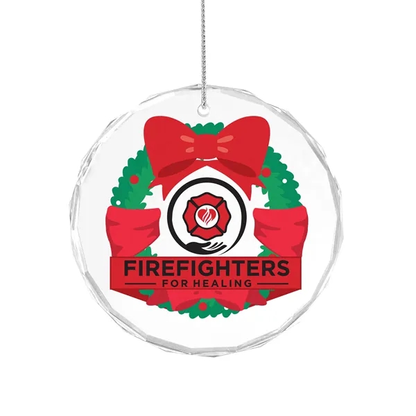 Faceted glass round holiday ornament with string.... from ASI 52263 EMT