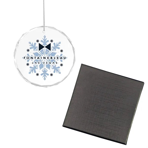 Faceted glass round holiday ornament with string.... from ASI 52263 EMT