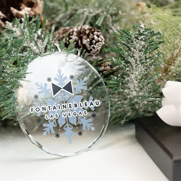 Faceted glass round holiday ornament with string.... from ASI 52263 EMT