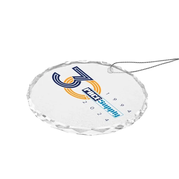 Faceted glass round holiday ornament with string.... from ASI 52263 EMT