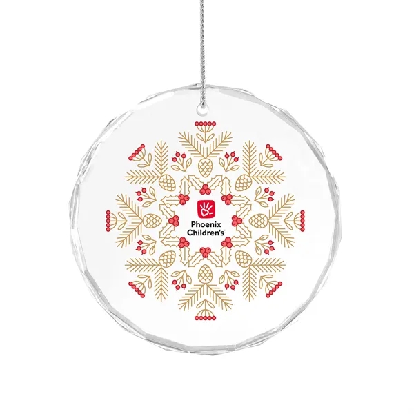 Faceted glass round holiday ornament with string.... from ASI 52263 EMT
